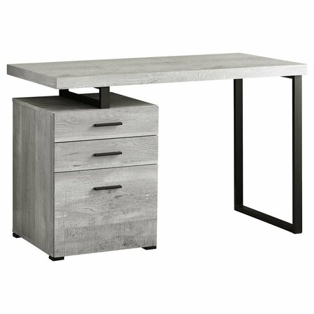 DAPHNES DINNETTE 48 in. Grey Reclaimed Wood & Black Metal Computer Desk DA3593926